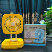 Rechargeable Soft Light Desktop Silent Foldable Electric Table Fan (JK-F666)Yellow