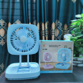Rechargeable Soft Light Desktop Silent Foldable Electric Table Fan (JK-F666)blue